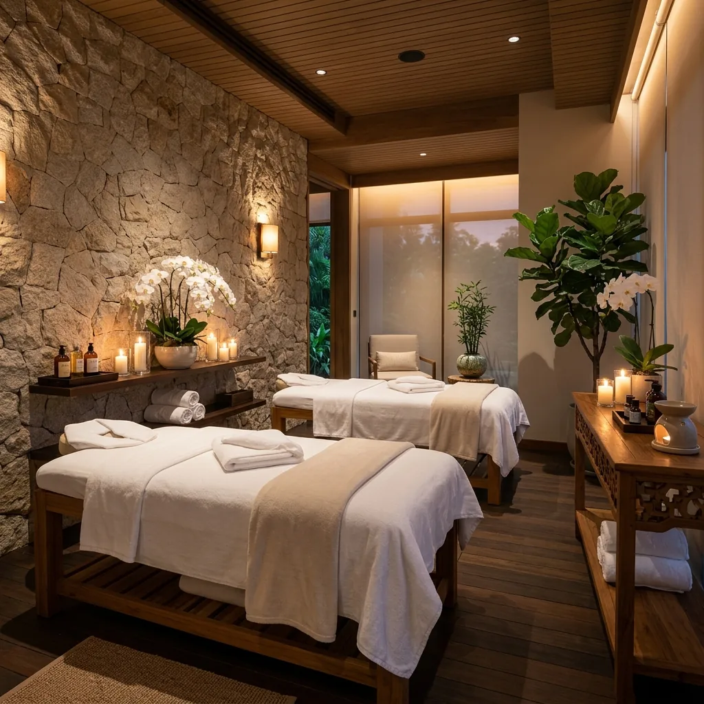 Serene spa and wellness room